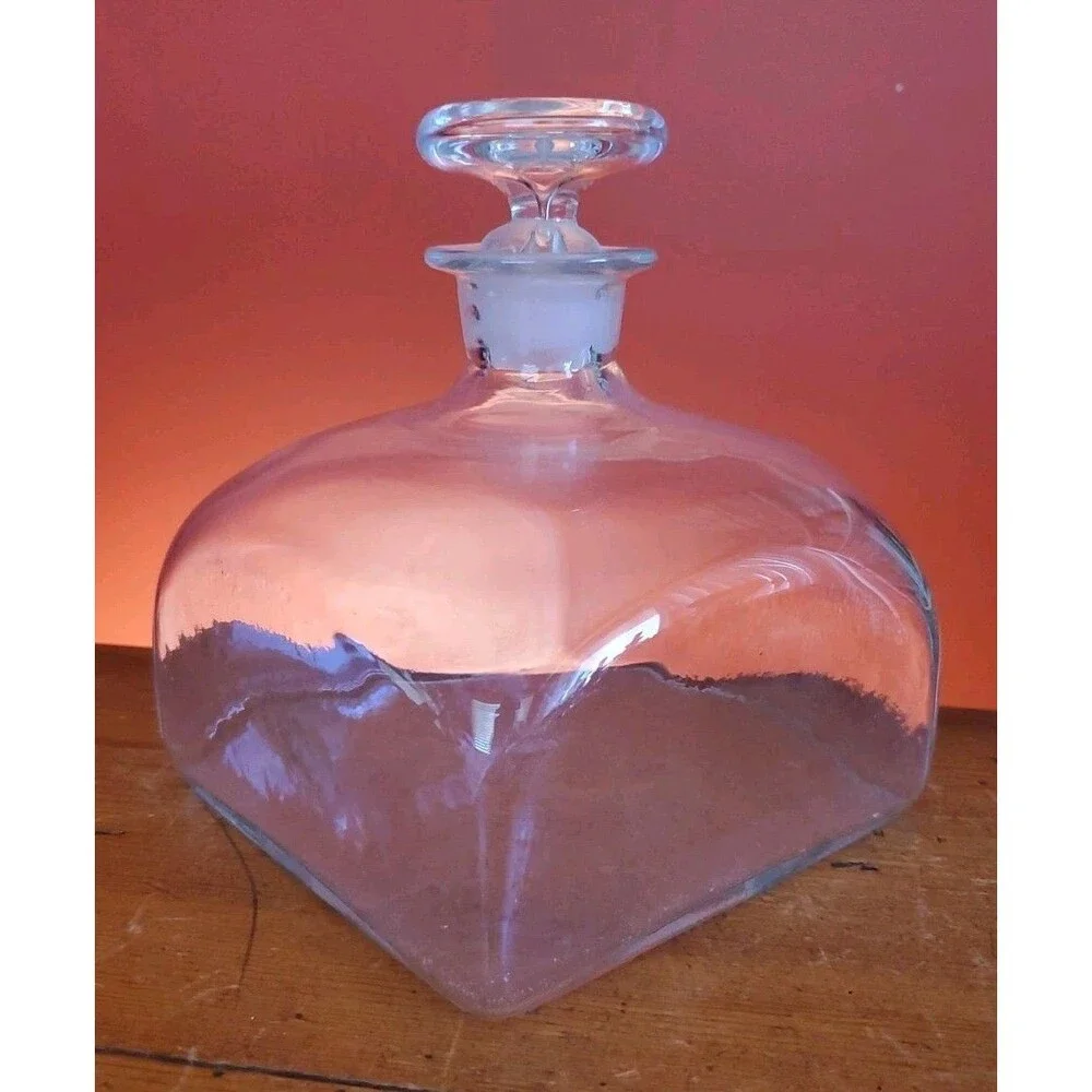 Blenko Williamsburg C6 W Glass Bottle Hand-blown Ship Decanter With Stopper Euc